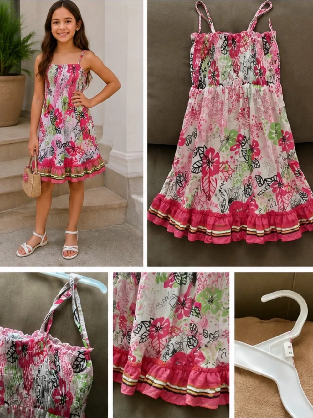 🌸 Birthday Party Ready! Girls Floral Twirl Dress | 14/16